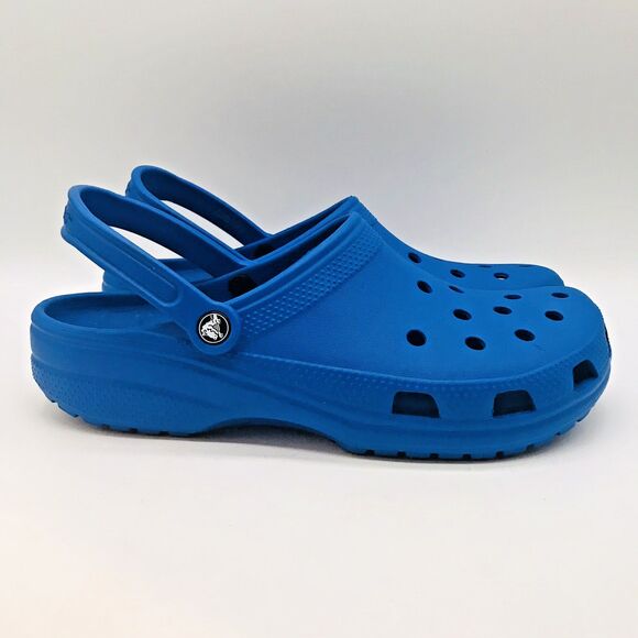 CROCS Classic Men's 12 Blue Clogs 10001 Adjustable Strap Mule Water Slide Sandal - Picture 1 of 11
